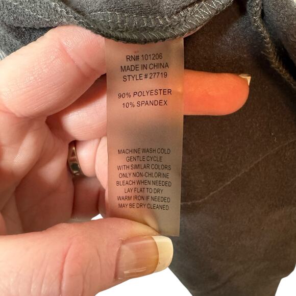 Soft Surroundings Faux Suede Waterfall Jacket Sz Large - Graphite Color - Picture 5 of 7